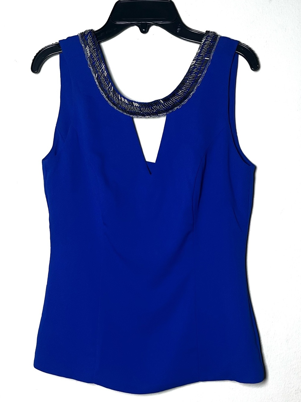 XOXO Beaded Neck Royal Blue Sleeveless Tank